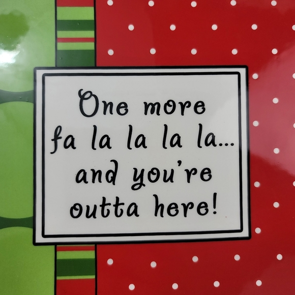 Plain Jane Co Holiday Ceramic Wall Hanging Trivet - One More Fa La La La La - Picture 2 of 13
